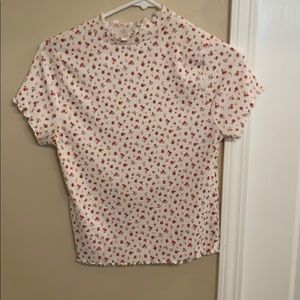 Flower print white top